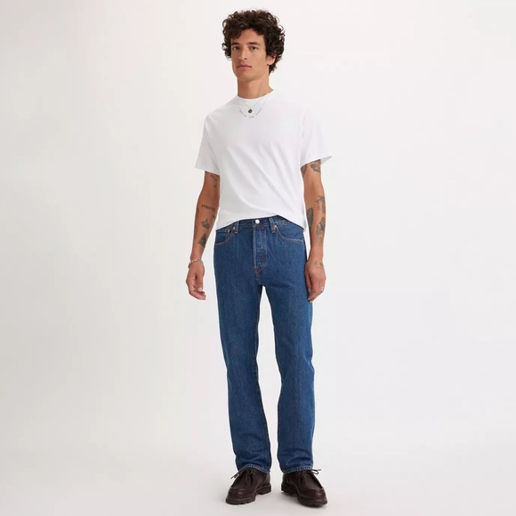 NWT - LEVI'S 501 MEN'S ORIGINAL JEANS, DARK STONEWASH (005010194) - Size 33Wx32L - Picture 3 of 9